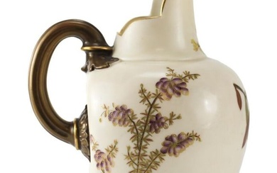Royal Worcester English Porcelain Hand Painted Pitcher, 19th Century