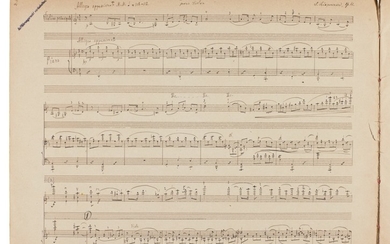 S. Lyapunov, Autograph manuscript of the Violin Concerto in D minor op. 61, arranged for piano and violin, c.1915