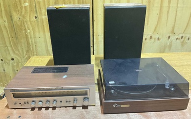 SANSUI; a vintage record player, also an amplifier and two...