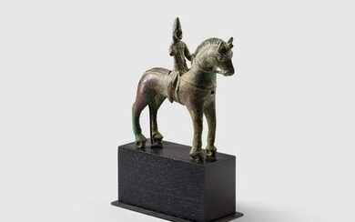 SASANIAN HORSE AND RIDER MIDDLE EAST, C. 6TH CENTURY