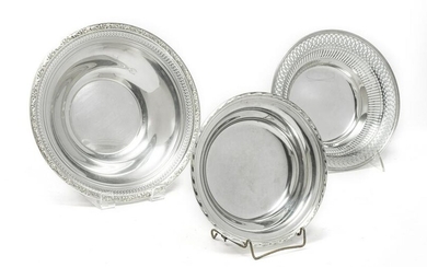 STERLING SILVER ROUND BOWLS 3 DIA 7"-9.2", 18TO