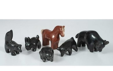 Santa Clara Redware and Blackware Animal Figures