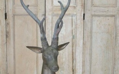 Sarreid Style Bronze Deer Garden Figure