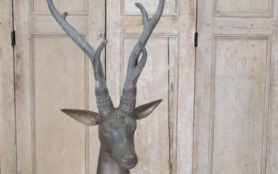 Sarreid Style Bronze Deer Garden Figure
