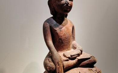 Sculpture (1) - Lacquer, Teak - Burma - Ava