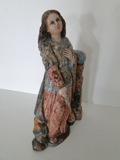 Sculpture, Saint Catherine of Alexandria (1) - Wood, polychrome painted - First half 19th century