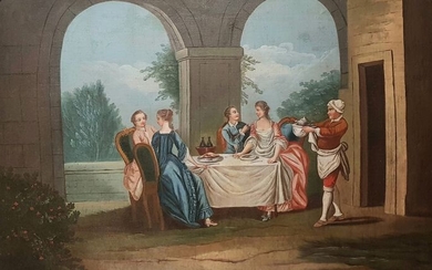 Scuola piemonteseXVII- XVIII secolo - Scena di vita di corte