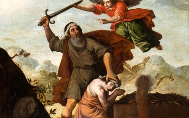 Scuola sivigliana, XVII secolo () Il sacrificio di Isacco Olio su tela cm....