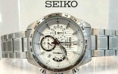 Seiko - Chronograph Silver White Watch Japaneese Mov. Cal. 8T63 - Men - 2018