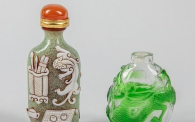 Set of Chinese Overlay Glass Snuff Bottles