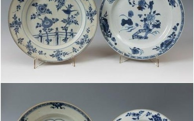 Set of four plates; Company of the Indies, 18th century. Ceramics. They have minor flaws.