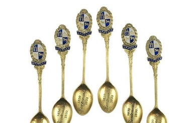 Set of six small spoons in bronze