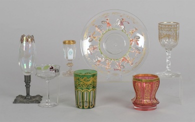 Seven Pieces of Glass Including Lobmyer