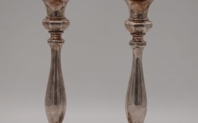 Shabbat candlesticks - .925 silver - Italy - Early 20th century