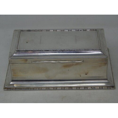 Silver Cigarette Box with Cedar lined Interior: Hallmarked L...