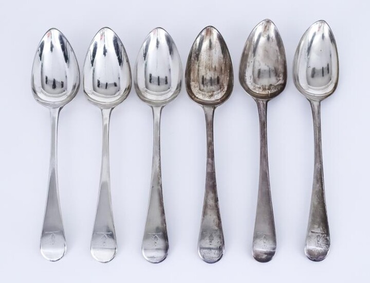 Six George III Old English Pattern Table Spoons, by...