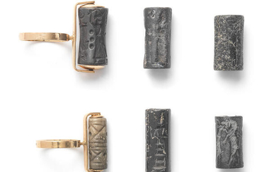 Six Mesopotamian cylinder seals