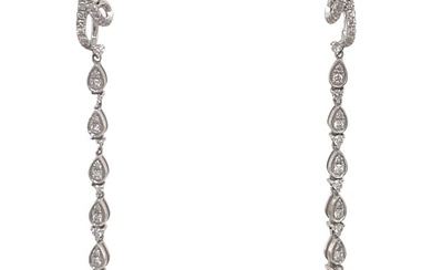 South Sea Pearl Diamond Drop Earrings 0.58 Carats 18 Karat White Gold