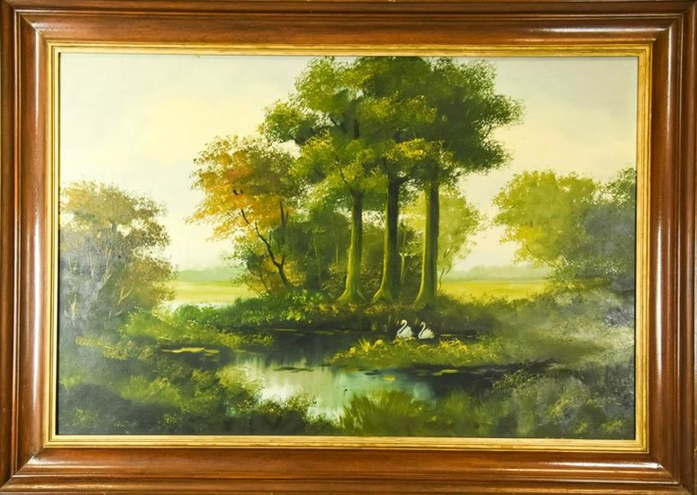 Spring Landscape Scene Oil Painting