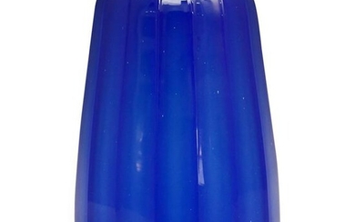 Steuben Cobalt Blue Ribbed Vase