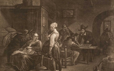 Stolker (Jan, 1724-1785). Backgammon Players in an inn