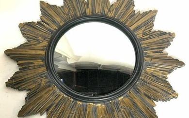 Sunburst Wall Mirror W Fisheye Reflective Surface