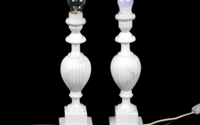 TABLE LAMPS, A PAIR. Marble. Italy, second half of the 20th century.