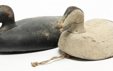 TWO AMERICAN WORKING DUCK DECOYS.