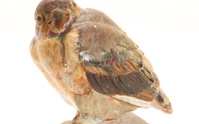 TYRA LUNDGREN. Sculpture, stoneware, bird, signed.