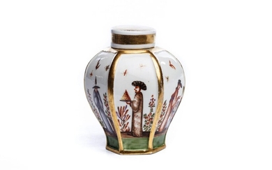 Tea tin with chinoiserie, Meissen 1725/28 | Teedose mit Chinoiserie Szenen, Meissen 1725/28
