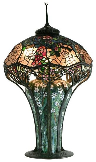 Tiffany Studios Style "Cobweb" Table Lamp
