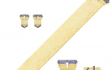 Tiffany & Co. Suite of Gold, Sapphire and Diamond Jewel