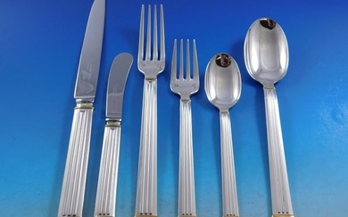 Triade Gold by Christofle France Silverplated Flatware Set Service 76 pcs Dinner