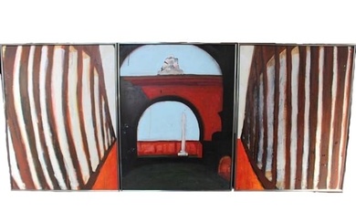 Triptych Group of 3 Paintings titled "Tempist"