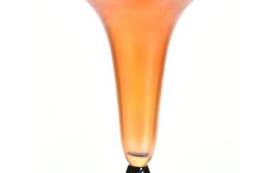 Trumpet Vase, Unmarked Art Glass