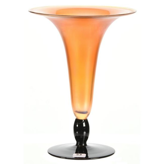 Trumpet Vase, Unmarked Art Glass