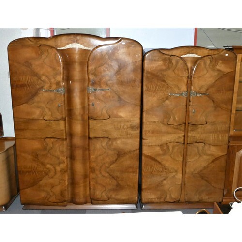 Two Art Deco style walnut robes by Supersuite (circa 1960) c...