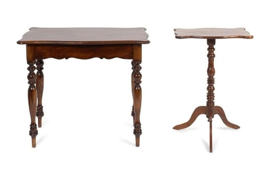 Two British Colonial Mahogany Side Tables Height