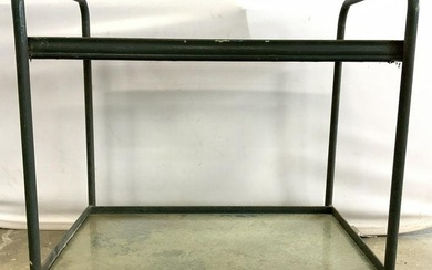 Two Tier Outdoor Metal Teacart W Glass Inserts