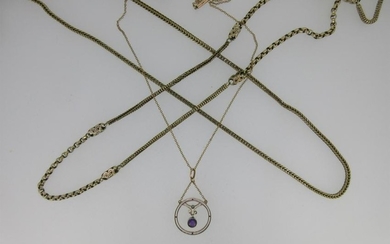 Two fancy link neckchains together with an Edwardian