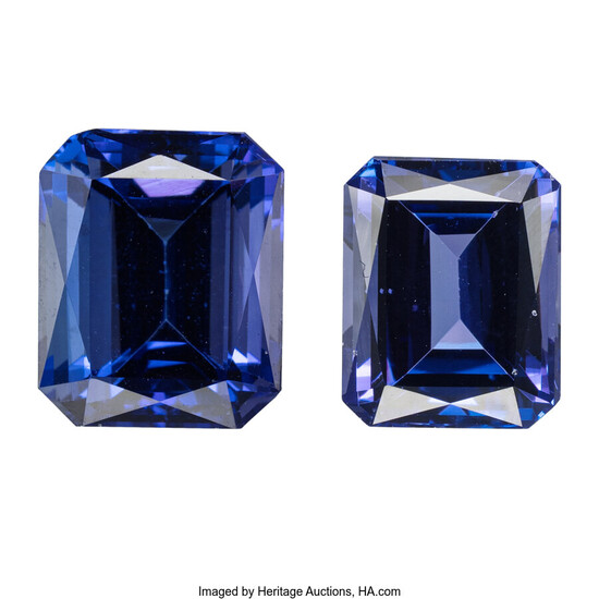 Unmounted Tanzanite Tanzanite: Cut-cornered rectangular-shaped weighing 3.77 carats Dimensions:...