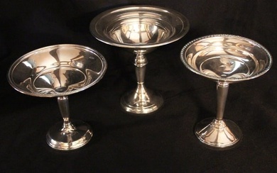 VINTAGE WEIGHTED STERLING SILVER COMPOTES & CANDELABRA
