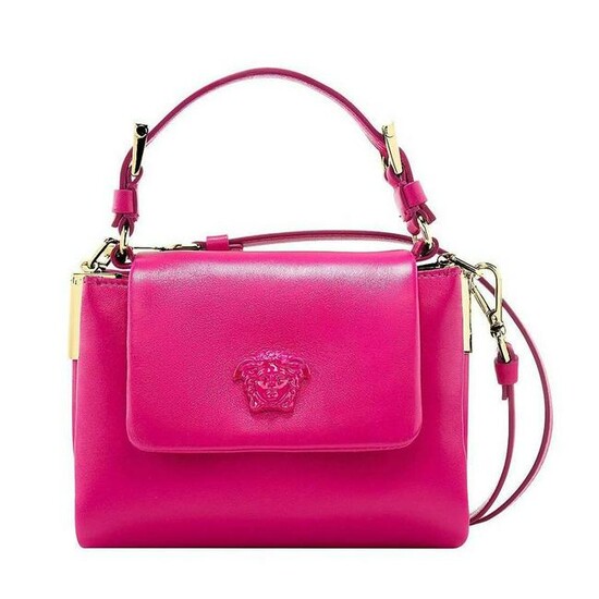 Versace Palazzo Small Pink Leather Top Handle Shoulder