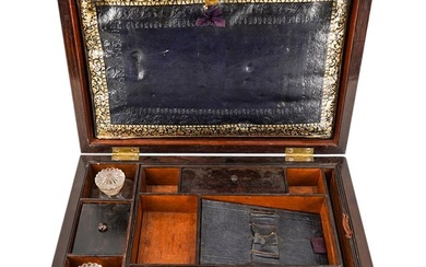 Victorian Brass Inlaid Dressing Box