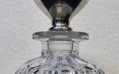 Vintage Art Deco Period Sterling & Crystal Cologne Bottle