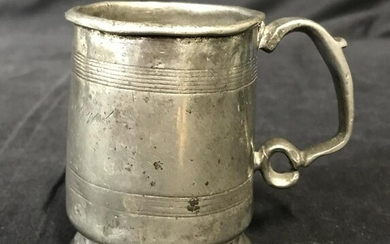 Vintage Pewter Tankard Mug Vessel