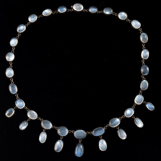 Vintage Sterling Silver and Moonstone Necklace