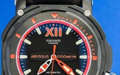 Visconti - Abyssus Full Dive 1000 Black PVD Red - Nabuk Strap - KW51-03 "NO RESERVE PRICE" - Men - BRAND NEW
