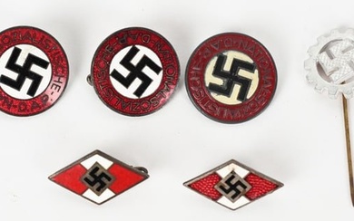 WWII NAZI GERMAN NSDAP & HITLER YOUTH MEMBER BADGE