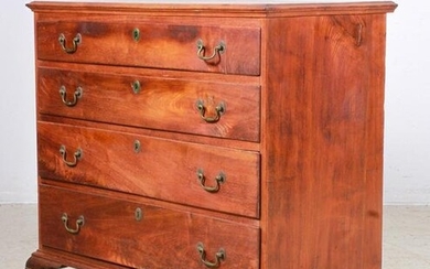 Walnut Chippendale 4-drawer bureau